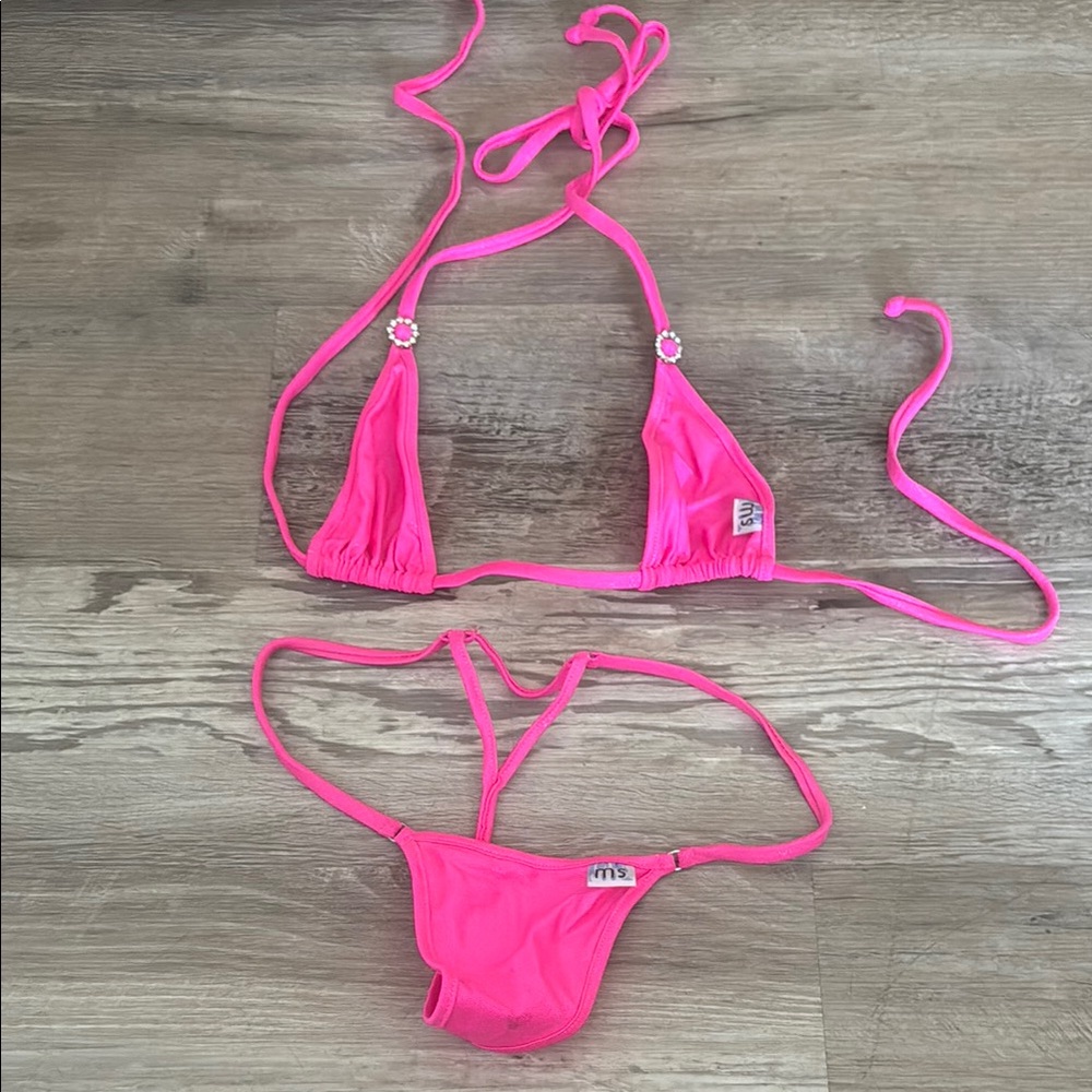 Hot Pink Cheeky Bikini with Tassels